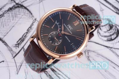 Swiss Replica IWC Schaffhausen Portofino Grey Dial Rose Gold Watch